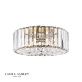 Laura Ashley Fernhurst Antique Brass 3 Light Flush